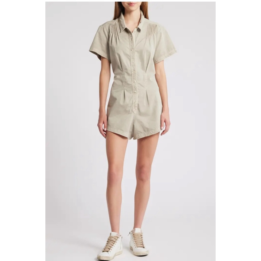 Free People Keep it Crisp Romper Color Cream‎ Size XL